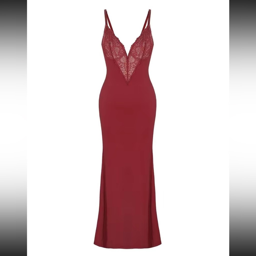 Small Maroon Floor Length Dress